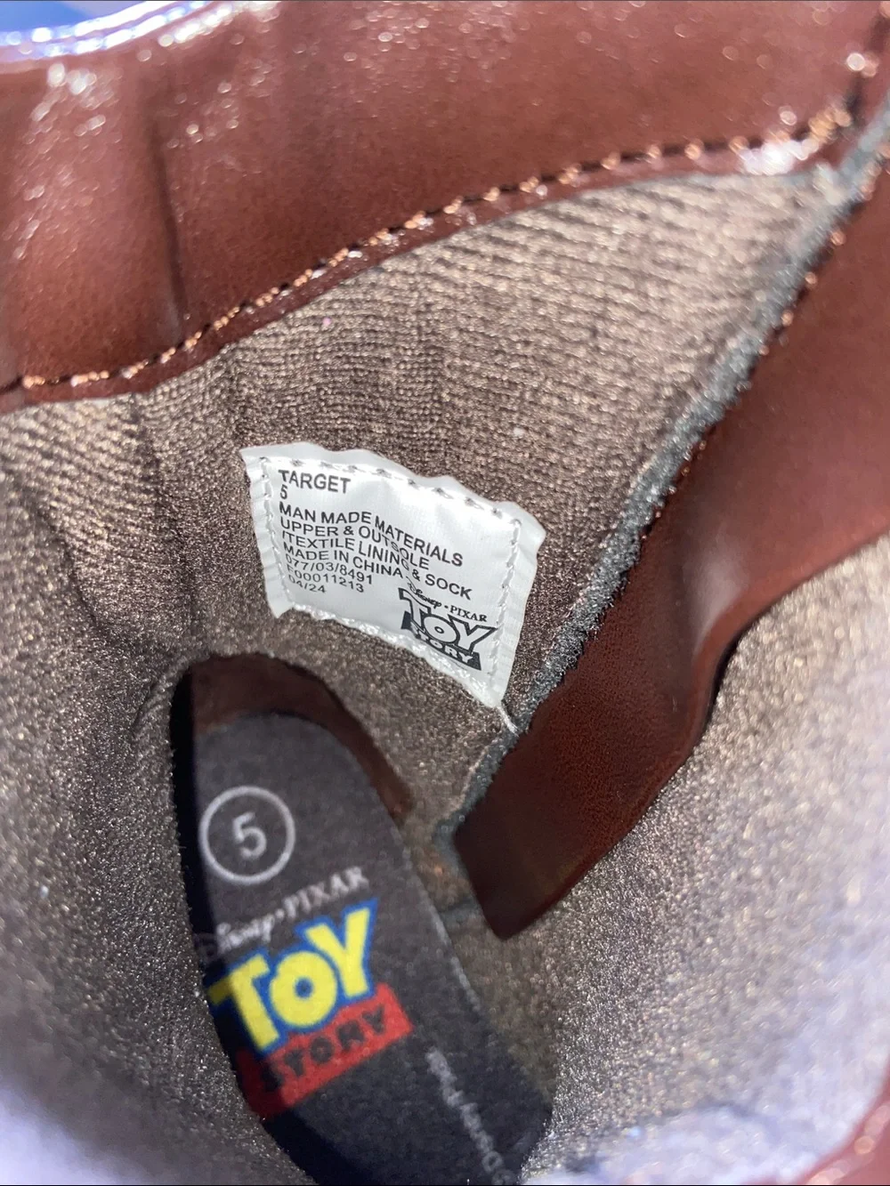 Disney Pixar Toy Story Woody Brown Kids Cowboy Boots size 5